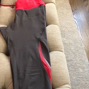 Hot pink and grey leggings